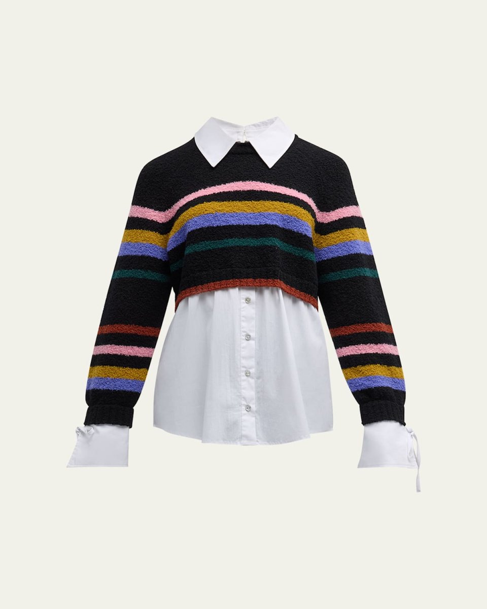 Nelida Striped Combo Pullover Top